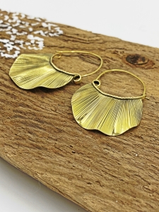 Fröhliche Design-Ohrringe Ivy Messing, goldfarben